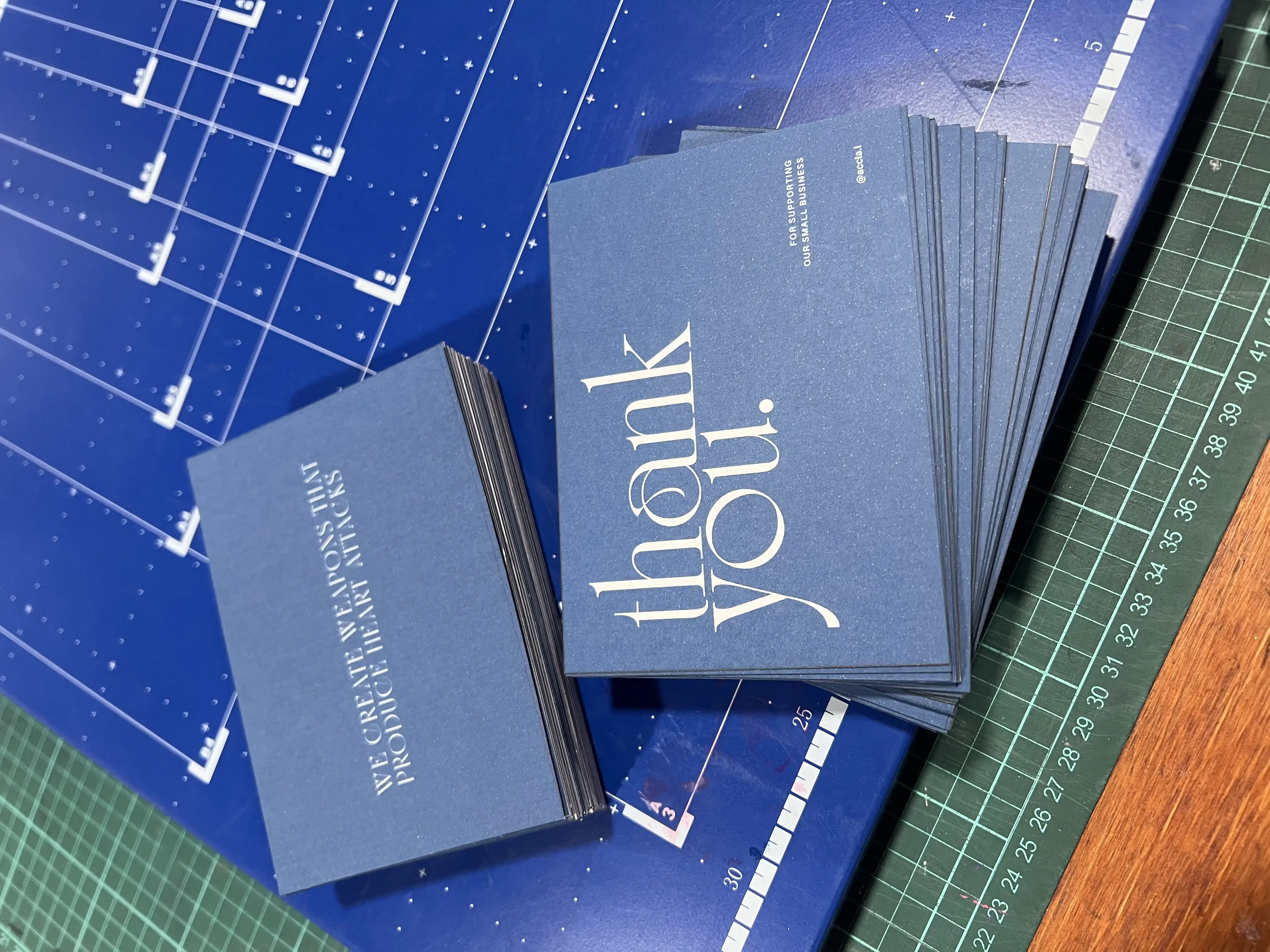 Etiquetas azules Thank you