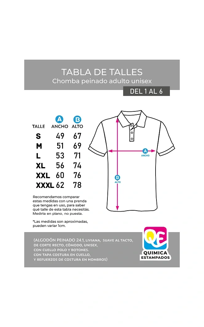 Tabla de talles hombre