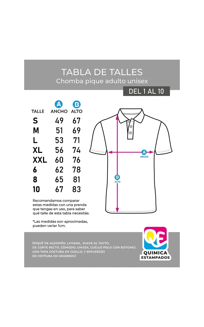 Tabla de talles hombre